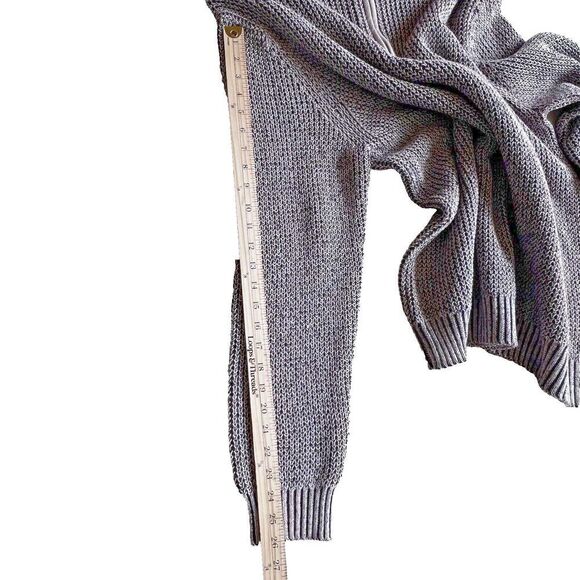 G.H bass grey sweater chunky knit men heavy 1/4 zipper mock neck size XL - Picture 6 of 10